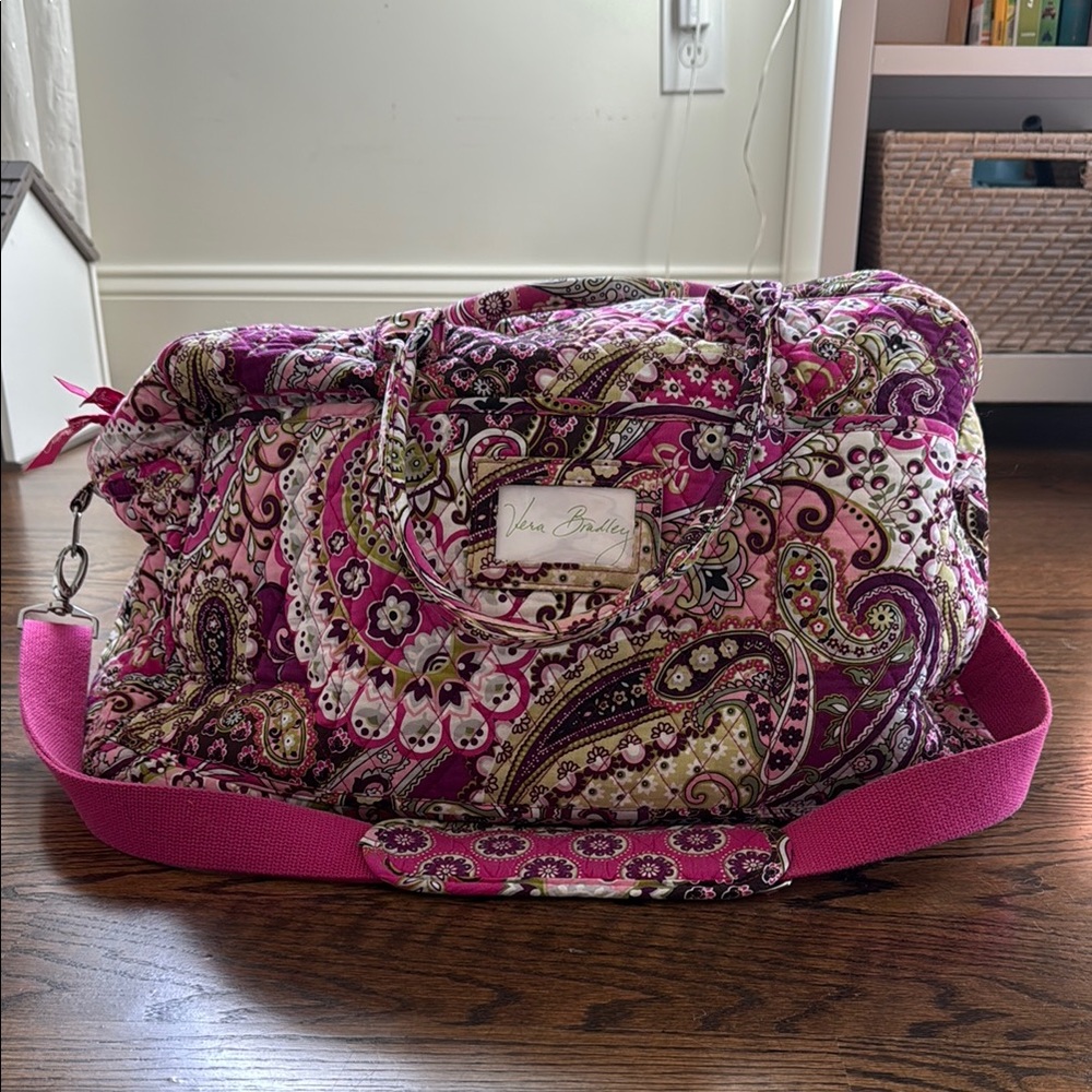 Vera Bradley Berry Paisley (retired) Grand Traveler Bag with Shoulder Strap